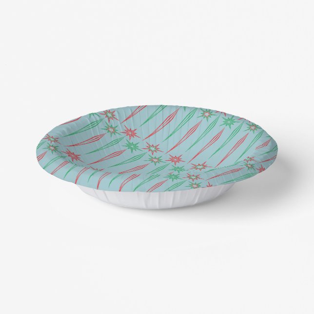 Mid Mod Icicles Paper Bowl Paper Plate (Angled)