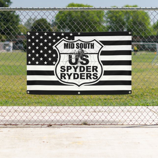 Mid South Chapter - US Flag & Logo Banner bw 3x5 (Insitu)