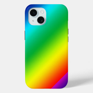 Mid Spectrum Rainbow Tie Dye Colours Skew iPhone 15 Case