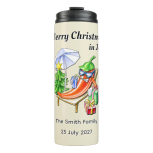 Mid Summer Tropical Christmas Spicy Pool Party Thermal Tumbler