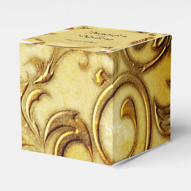 Midas Touch Gold Wedding Favour Box (Front Side)