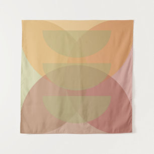 Midcentury Abstract Flower Petals and Bowls Tapestry