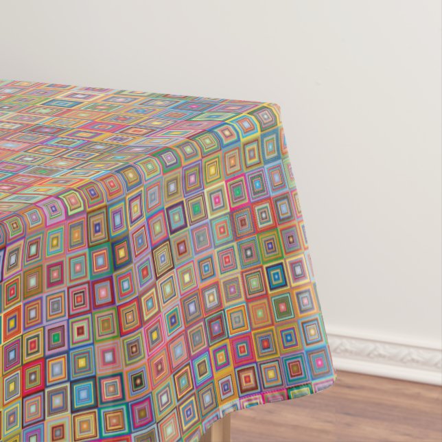 Midcentury Abstract Patterned Tablecloth (In Situ)