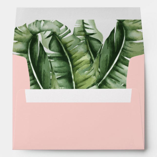 Midcentury Banana Leaf Envelope Return Addressed (Back (Bottom))
