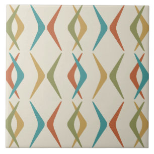 Midcentury Boomerangs Multicolored Light Tile