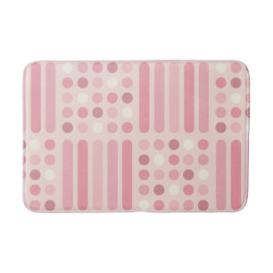 Midcentury Circles Lines Pink Vanilla Bath Mat