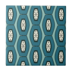 Midcentury Funky Chain Turquoise Tile