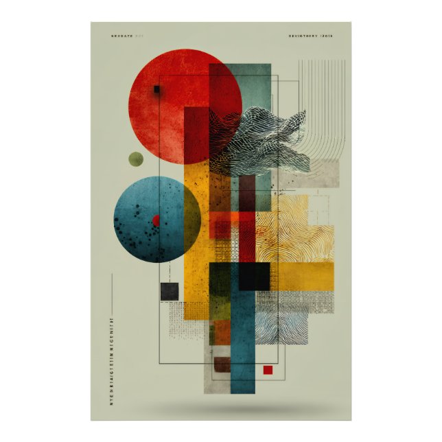 Midcentury Geometric Abstract Art Photo Print (Front)