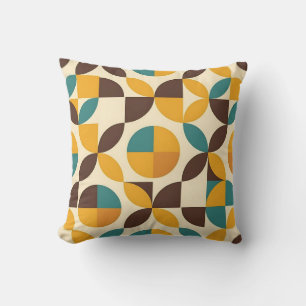Midcentury Geometric Petal Pattern Cushion