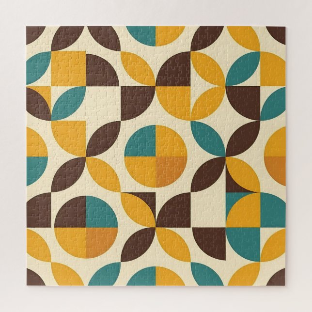 Midcentury Geometric Petal Pattern Jigsaw Puzzle (Vertical)