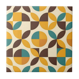 Midcentury Geometric Petal Pattern Tile