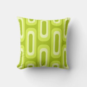 Midcentury Geometric Shapes Chartreuse Cushion