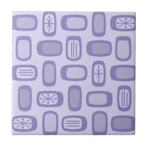 Midcentury MCM Rounded Rectangles Lavender Tile