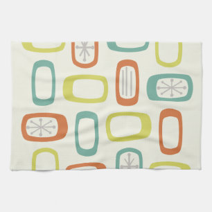Midcentury MCM Rounded Rectangles Tea Towel