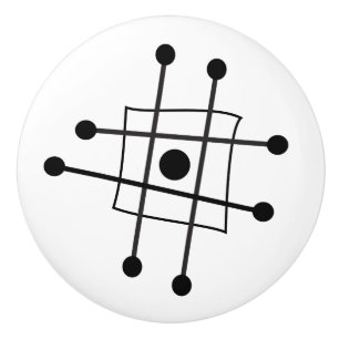 Midcentury Modern Abstract Atomic Art Modernism Ceramic Knob