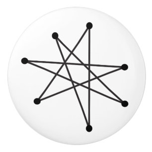 Midcentury Modern Abstract Atomic MCM MOD Star Ceramic Knob