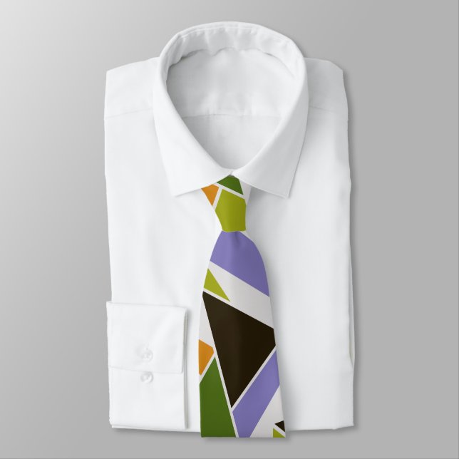 MidCentury Modern Abstract Mondrian Geometric Tie (Tied)