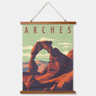 Midcentury Modern Arches National Park  Hanging Tapestry
