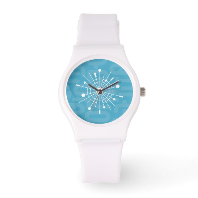 Midcentury Modern Atomic Christmas Snowflake Watch (Front)