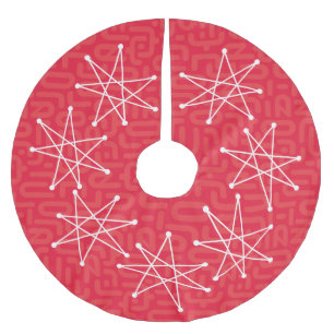 Midcentury Modern Atomic Christmas Star MCM Brushed Polyester Tree Skirt
