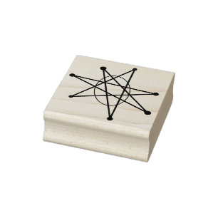 Midcentury Modern Atomic Christmas Starburst MCM Rubber Stamp