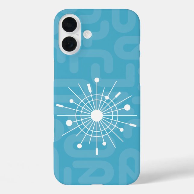 Midcentury Modern Atomic Snowflake Christmas Star Case-Mate iPhone Case (Back)