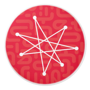 Midcentury Modern Christmas Atomic MCM MOD Star Ceramic Knob