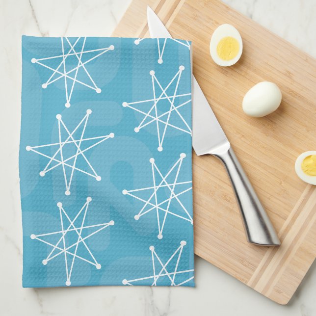 Midcentury Modern Christmas Atomic MCM MOD Star   Tea Towel (Quarter Fold)
