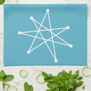 Midcentury Modern Christmas Atomic MCM MOD Star  Tea Towel