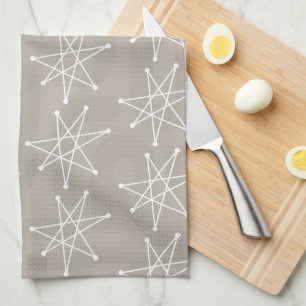 Midcentury Modern Christmas Atomic MCM MOD Star    Tea Towel