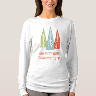 Midcentury Modern Christmas Trees Custom Text T-Shirt