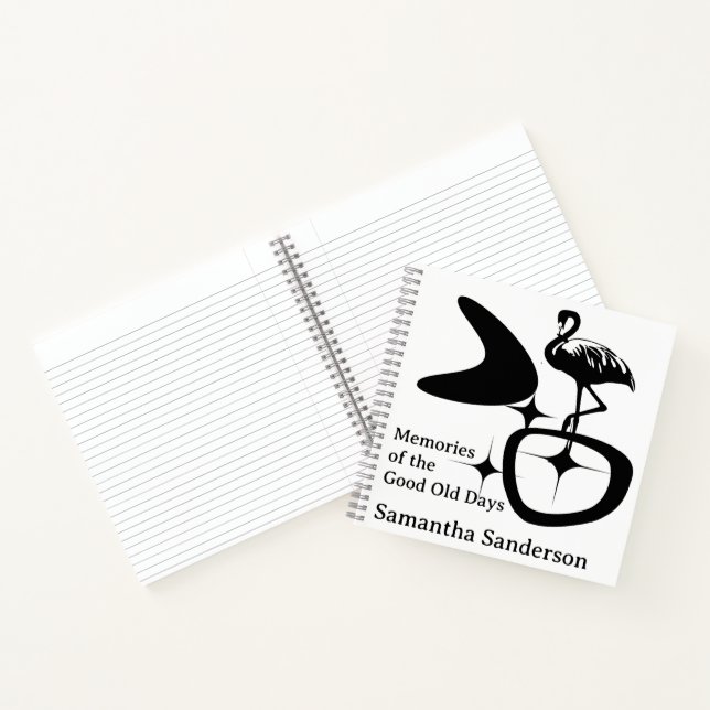 MidCentury Modern Flamingo Atomic Retro Custom Notebook (Inside)