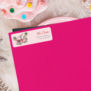 Midcentury Modern House Pink Christmas