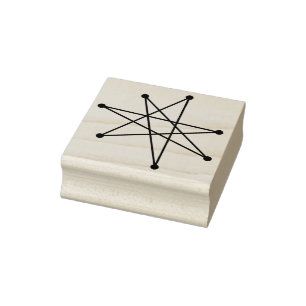 Midcentury Modern Minimalist Atomic Starburst Star Rubber Stamp