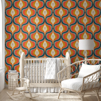 Midcentury Modern Ogee Wallpaper