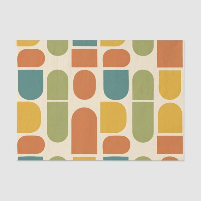 Midcentury Modern Organic Shapes Pattern Tissue Paper (Front)