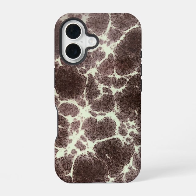 Midcentury Modern Pattern Tortoise Giraffe MCM iPhone 16 Case (Back)