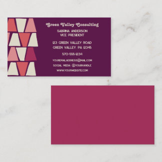 Midcentury Modern Purple Pink Geometric Print Business Card