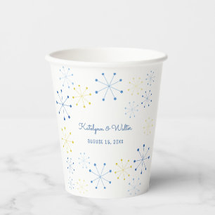 Midcentury Modern Retro Vintage Style Wedding Paper Cups