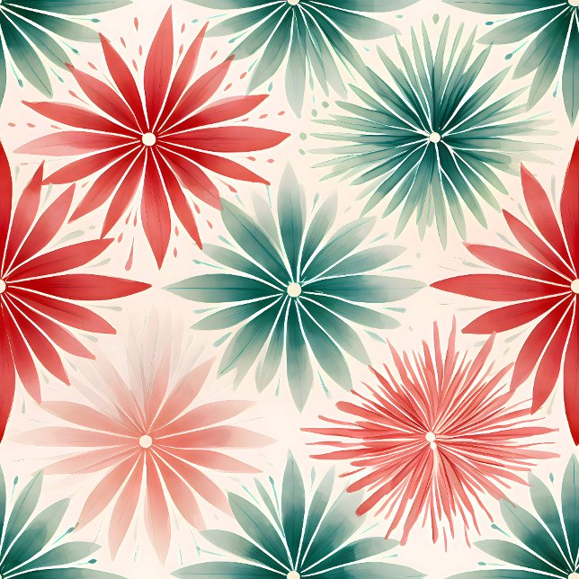 Midcentury Modern Retro Watercolor Christmas Tablecloth (Creator Uploaded)