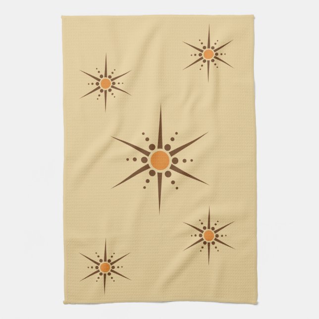 Midcentury modern starburst tea towel (Vertical)