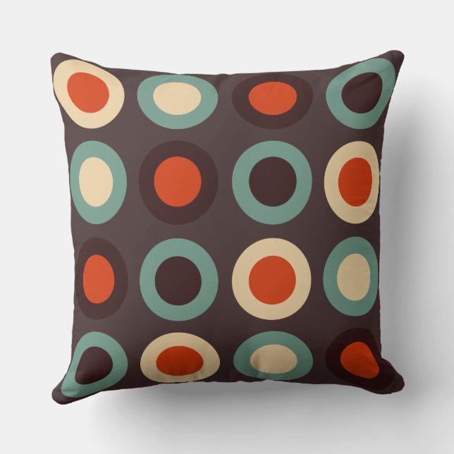 Midcentury-Modern Teal and orange Cushion (Back)