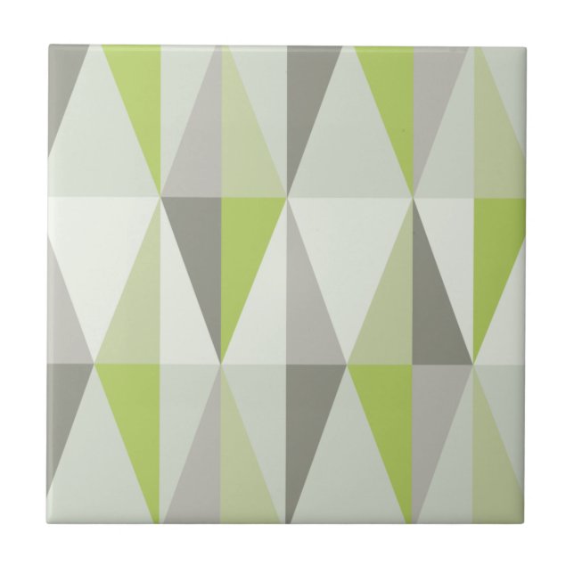 MidCentury Modern Triangles Chartreuse Tile (Front)