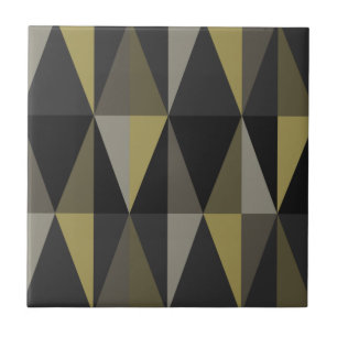 MidCentury Modern Triangles Dark Gold Tile