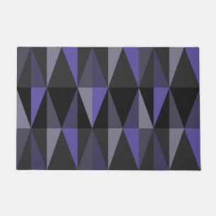 MidCentury Modern Triangles Dark Indigo Doormat