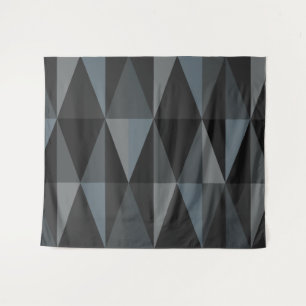MidCentury Modern Triangles Dark Slate Tapestry