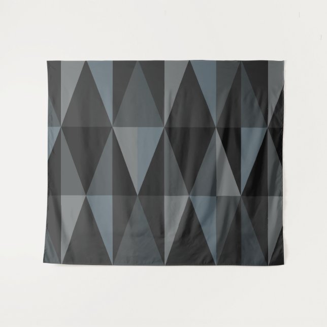 MidCentury Modern Triangles Dark Slate Tapestry (Front (Horizontal))