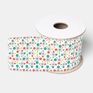 MidCentury Modern Vintage Retro Abstract Art Grosgrain Ribbon
