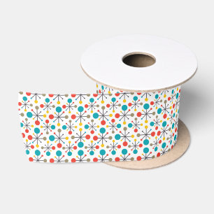 MidCentury Modern Vintage Retro Abstract Art Satin Ribbon