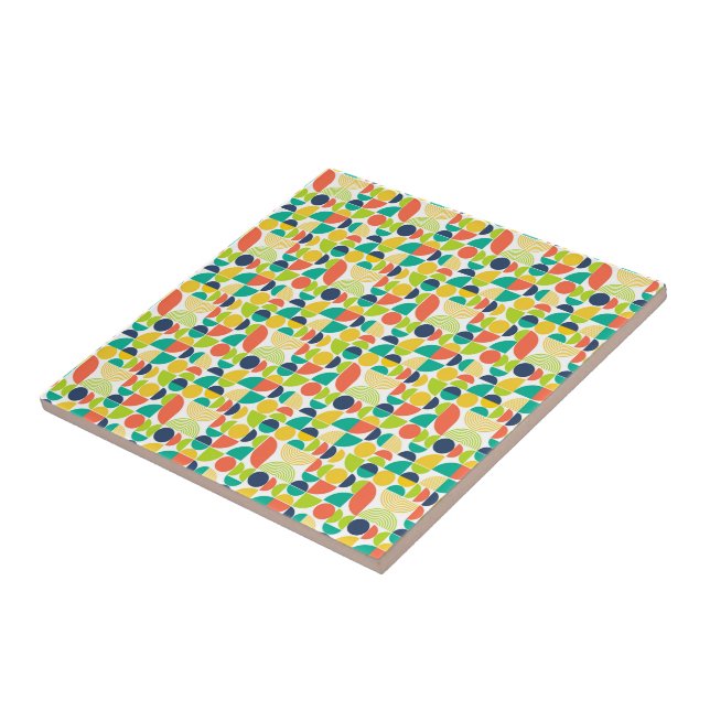MidCentury Modern Vintage Retro Abstract Art  Tile (Side)